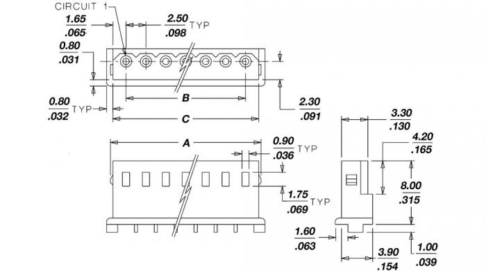 Kontakthus SPOX 2.5mm 5-pol @ electrokit (2 av 2)