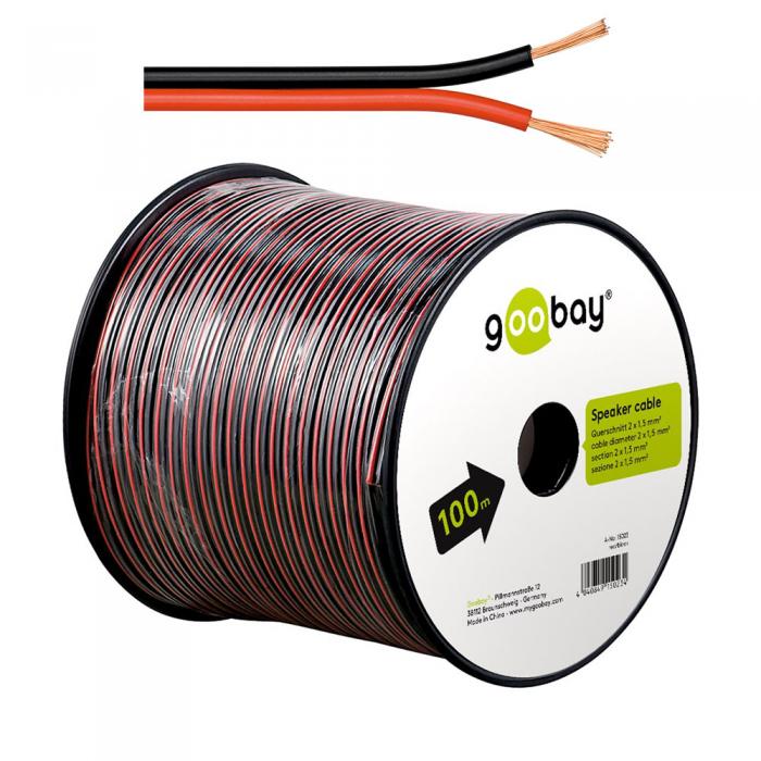 Cable 2x1.5mm CCA red/black 100m @ electrokit (1 of 1)