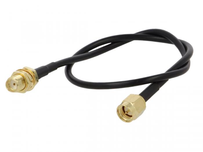 Kabel SMA-hane till SMA-hona RG-174 0.3m @ electrokit (1 of 1)