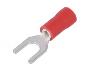 Fork terminal 4.3mm red @ electrokit