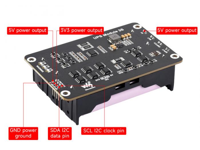 UPS-modul 3x18650 5V 5A @ electrokit (9 av 13)