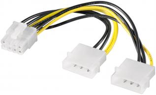 Adapterkabel PCIe 8-pin till 2x Molex 4-pin @ electrokit