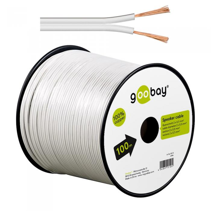 Cable 2x0.5mm Cu white 100m @ electrokit (1 of 1)