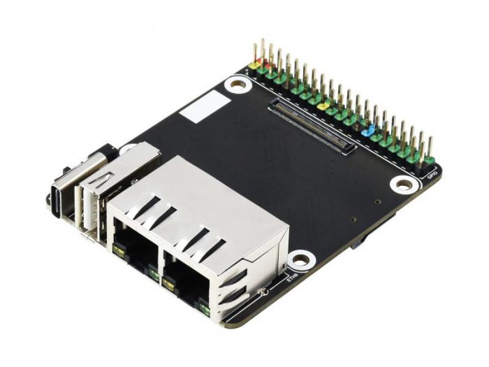 Dual Gigabit Ethernet adapter fr Compute Module 4 @ electrokit (1 av 7)