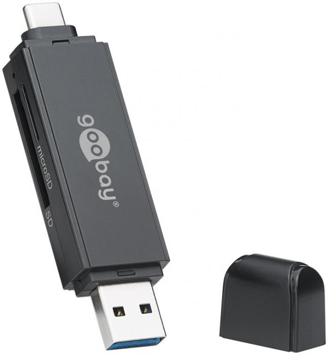 Snabb minneskort lsare 2in1 USB 3.0 USB-C @ electrokit (3 av 5)