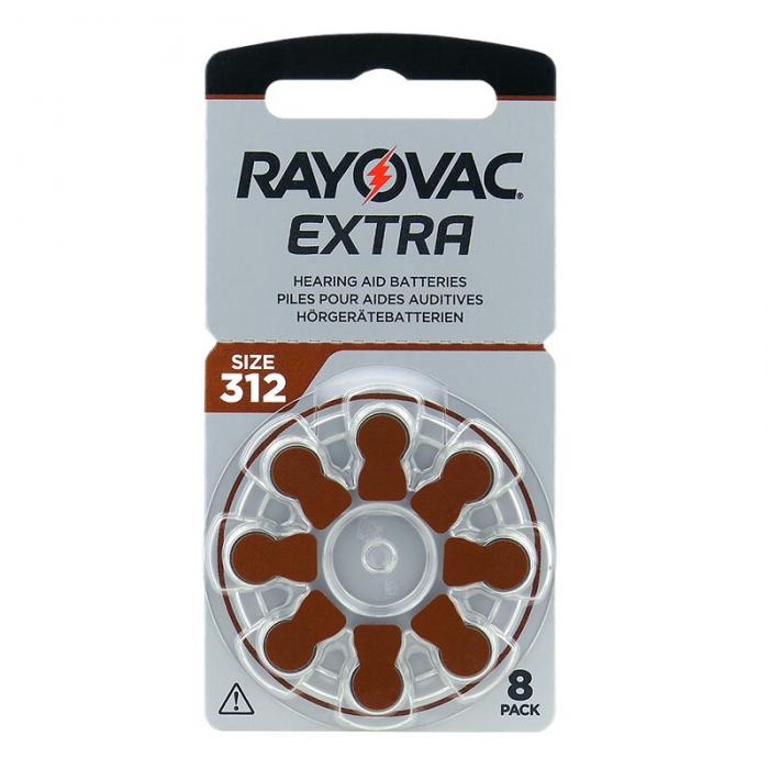 Hearing aid batteries 312 Brown Rayovac Extra 8-pack @ electrokit (1 of 2)