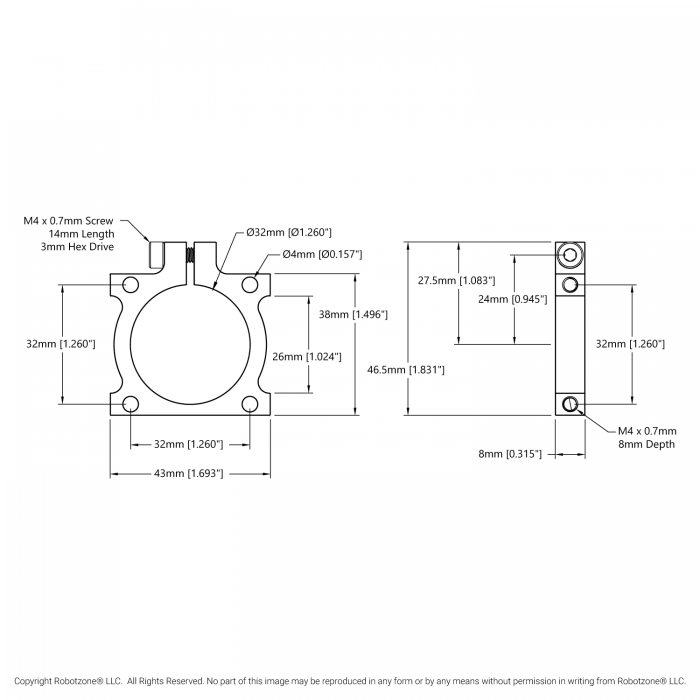 Clamp mount 32mm 43mm @ electrokit (2 of 7)