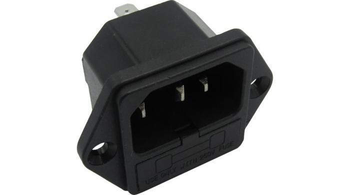 Mains connector C14 with fuse holder @ electrokit (1 of 3)