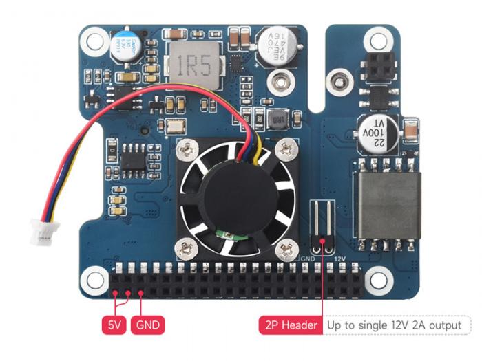 PoE-strmfrsrjningskort fr Raspberry Pi 5 - 5V 4.5A med M.2 @ electrokit (7 of 11)