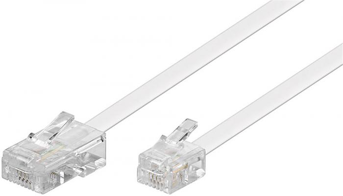 RJ11 to RJ45 modular signal and telephone cable 6m white @ electrokit (1 of 1)