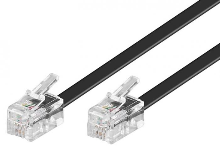 RJ10 modular signal and telephone cable 1m black @ electrokit (1 of 1)