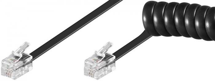 Spiral cable for phone handset RJ10 2m black @ electrokit (1 of 1)