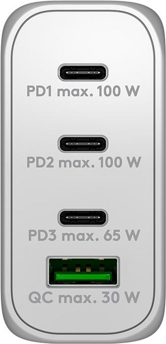 USB-C PD multiport GaN laddare 100W vit @ electrokit (2 av 4)