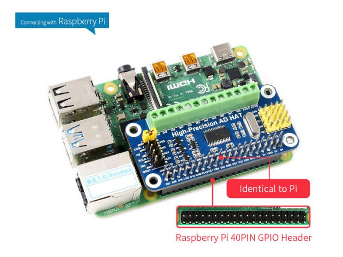 32-bit 10x ADC HAT fr Raspberry Pi @ electrokit (5 av 9)