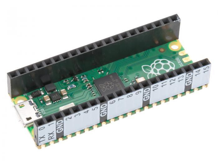 Hylslister fr Raspberry Pi Pico med mrkning - rak @ electrokit (2 av 2)