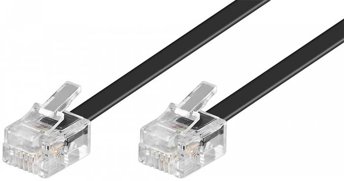 RJ11 modular signal and telephone cable 6m black @ electrokit (1 of 1)