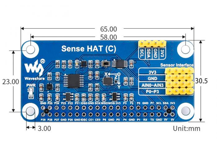 Sensor HAT fr Raspberry Pi @ electrokit (7 av 7)