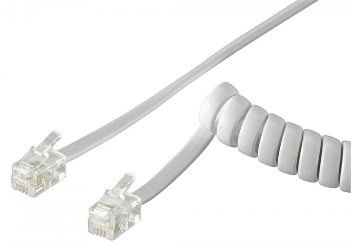 Spiral cable for phone handset RJ10 2m white @ electrokit (1 of 1)