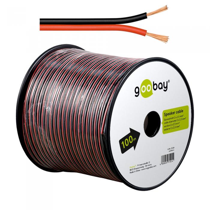 Cable 2x2.5mm CCA red/black 100m @ electrokit (1 of 1)