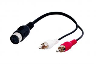 DIN hane till RCA hane adapter stereo 0.2m @ electrokit