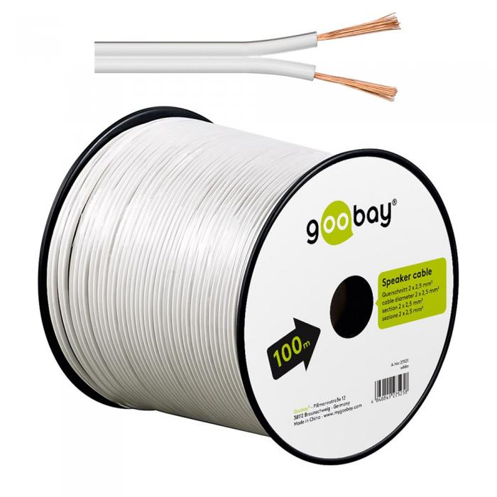 Cable 2x2.5mm CCA white 100m @ electrokit (1 of 1)