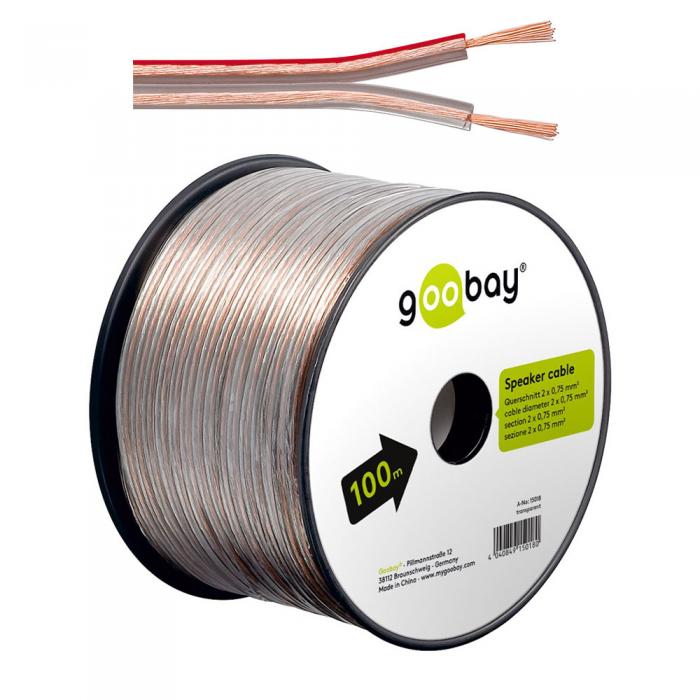 Cable 2x0.75mm CCA transparent 100m @ electrokit (1 of 1)