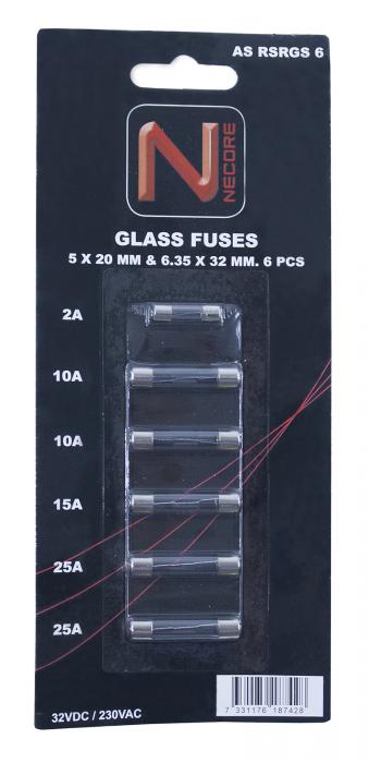 Glass fuse assortment RGS AGC 6 pcs @ electrokit (1 of 1)
