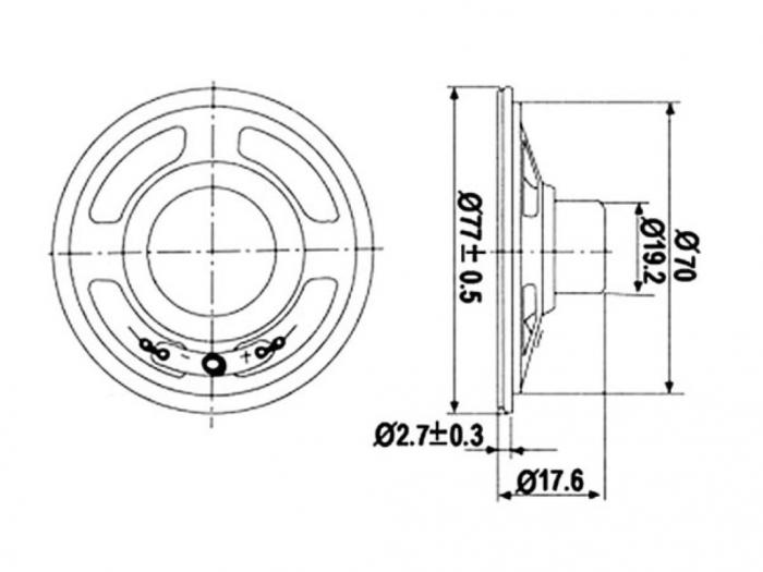 Hgtalare 8ohm 77mm 1W @ electrokit (2 av 2)