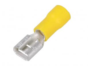 Blade receptacle 6.3 x 0.8mm yellow @ electrokit