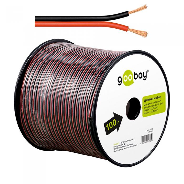 Cable 2x1.0mm CCA red/black 100m @ electrokit (1 of 1)