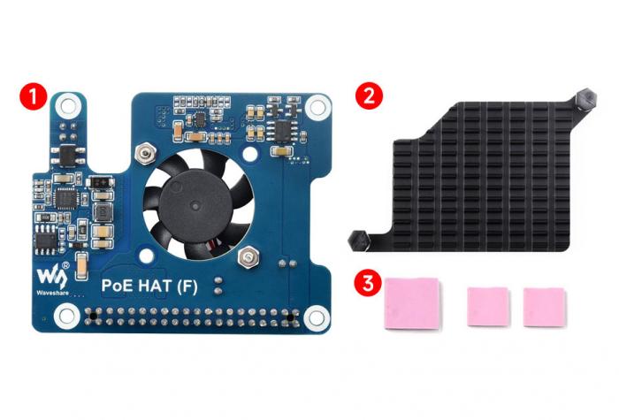 PoE-strmfrsrjningskort fr Raspberry Pi 5 - 5V 4.5A med kylning @ electrokit (9 of 9)