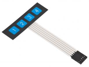 Tangentbord membran 1x4 @ electrokit