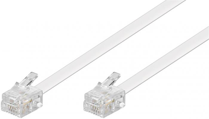 RJ11 modular signal and telephone cable 2m white @ electrokit (1 of 1)
