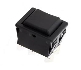 Rocker switch black 2-pole (on)-off-(on) @ electrokit