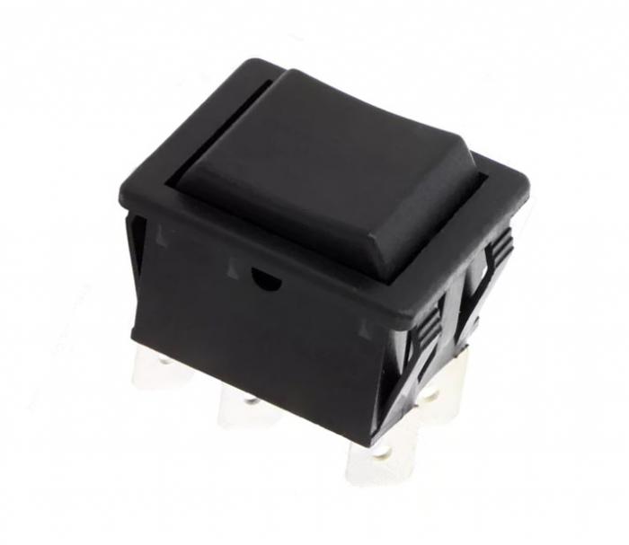 Rocker switch black 2-pole (on)-off-(on) @ electrokit (1 of 1)