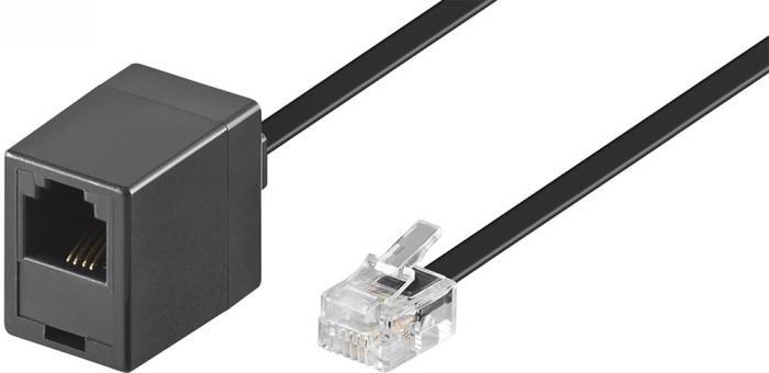 RJ11 modular signal and telephone cable 3m black extrnsion @ electrokit (1 of 1)