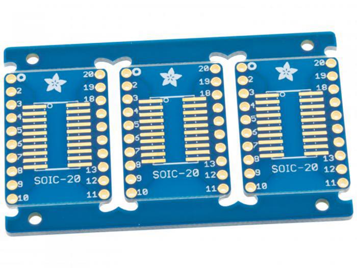 Adapter board SO-20 / TSSOP-20 - DIP-20 - 3-pack @ electrokit (1 of 1)