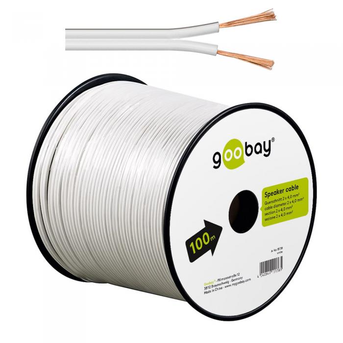 Cable 2x4mm CCA white 100m @ electrokit (1 of 1)