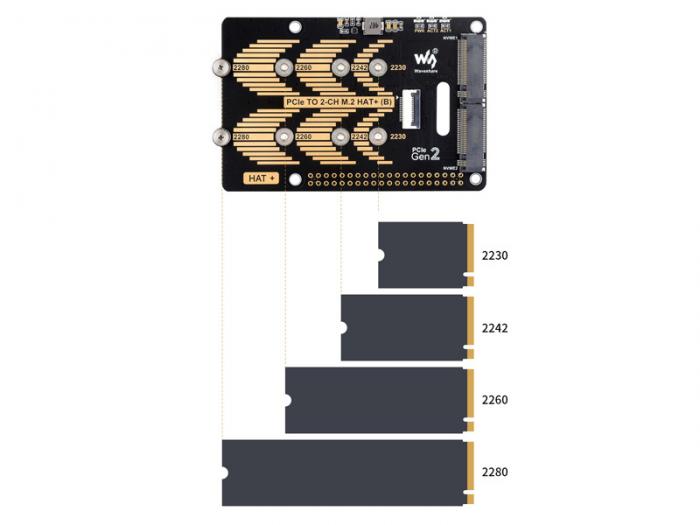 PCIe till 2x M.2 HAT fr Raspberry Pi 5 @ electrokit (7 av 8)