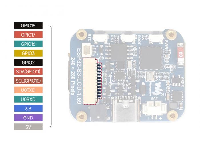 Utvecklingskort med ESP32-S3 och MicroLCD 240x280px @ electrokit (7 av 8)