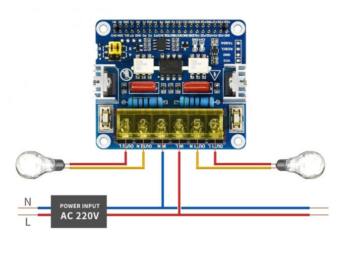 2x Triac HAT fr Raspberry Pi @ electrokit (9 av 11)