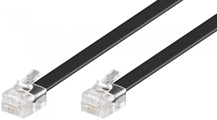 RJ12 modular signal and telephone cable 3m black @ electrokit (1 of 1)
