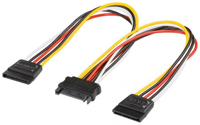 Frgreningskabel SATA power 15-pin hane till 2x hona @ electrokit (1 av 1)