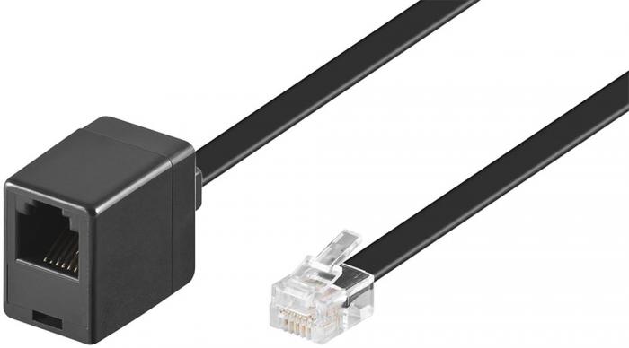 RJ12 modular signal and telephone cable 3m black extrnsion @ electrokit (1 of 1)