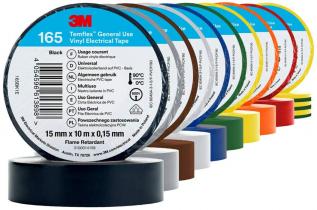 10x 3M Insulation Tape 15mmx10m mixed colors @ electrokit