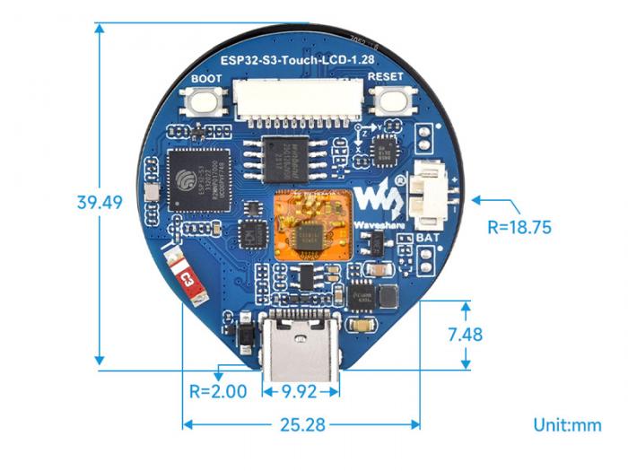 Development board ESP32-S3 with 1.28