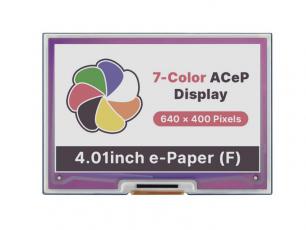 4.01" E-ink display 640x400px 7-color for Raspberry Pi @ electrokit