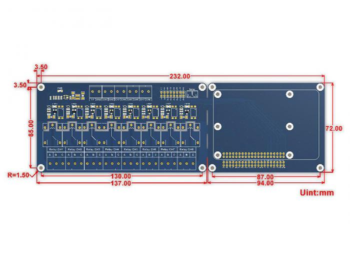 8x Relkort fr Raspberry Pi DIN-skena @ electrokit (7 av 7)