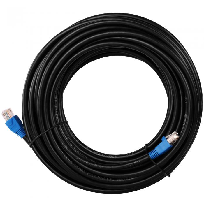 UTP Cat6 patch cable 20m outdoor black CCA @ electrokit (2 of 2)