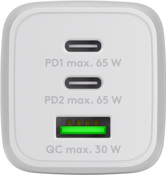 USB-C PD multiport GaN laddare 65W vit @ electrokit (2 av 4)